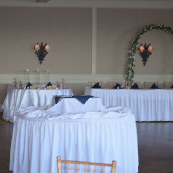 White Polyester Table Skirt 21' - Picture 1 of 1